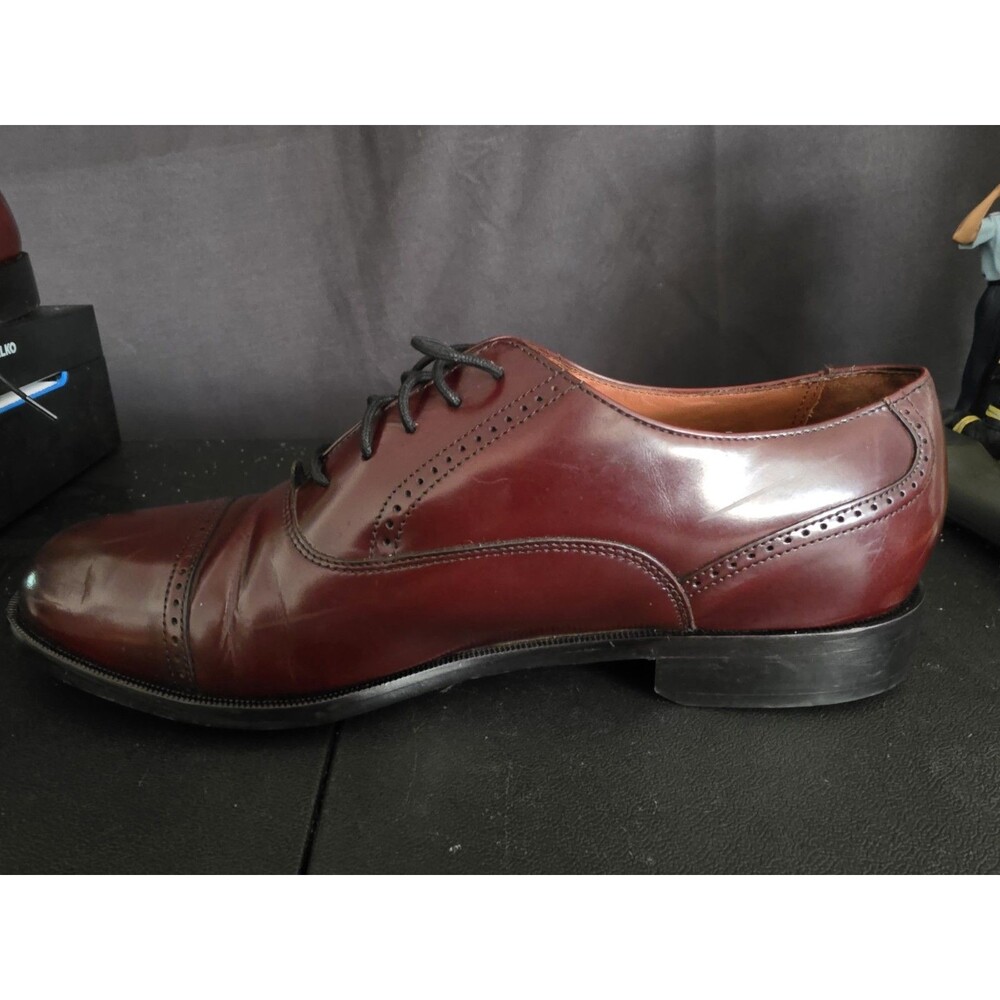 Bostonian Classics Men's Burgundy Leather Cap Toe Oxford Dress Shoes 9.5M - Picture 9 of 11